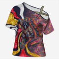 Personalised Adelaide Crows Cross Shoulder Shirt Trippy Psychedelic Abstract Art Mascot Football Fans
