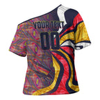 Personalised Adelaide Crows Cross Shoulder Shirt Trippy Psychedelic Abstract Art Mascot Football Fans