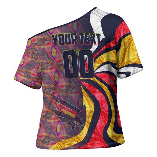Personalised Adelaide Crows Cross Shoulder Shirt Trippy Psychedelic Abstract Art Mascot Football Fans