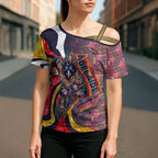 Personalised Adelaide Crows Cross Shoulder Shirt Trippy Psychedelic Abstract Art Mascot Football Fans