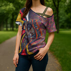 Personalised Adelaide Crows Cross Shoulder Shirt Trippy Psychedelic Abstract Art Mascot Football Fans