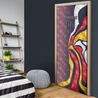 Personalised Adelaide Crows Door Cover Trippy Psychedelic Abstract Art Mascot Football Fans