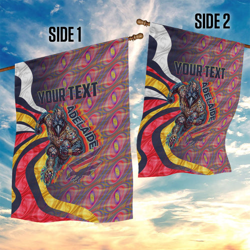 Personalised Adelaide Crows Garden Flag Trippy Psychedelic Abstract Art Mascot Football Fans