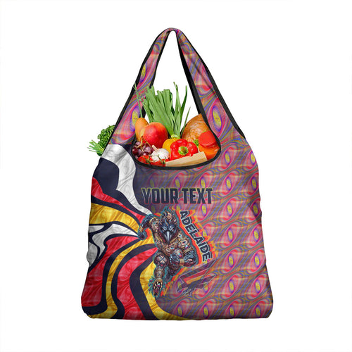 Personalised Adelaide Crows Grocery Bag Trippy Psychedelic Abstract Art Mascot Football Fans