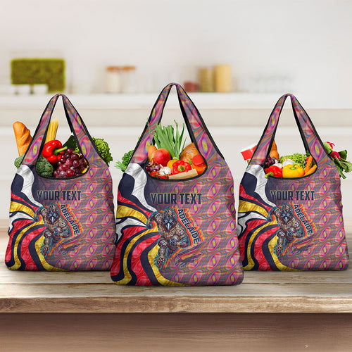 Personalised Adelaide Crows Grocery Bag Trippy Psychedelic Abstract Art Mascot Football Fans
