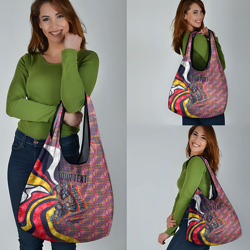 Personalised Adelaide Crows Grocery Bag Trippy Psychedelic Abstract Art Mascot Football Fans