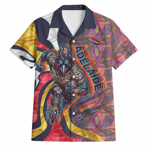 Personalised Adelaide Crows Hawaiian Shirt Trippy Psychedelic Abstract Art Mascot Football Fans