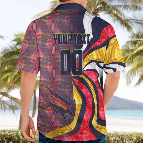 Personalised Adelaide Crows Hawaiian Shirt Trippy Psychedelic Abstract Art Mascot Football Fans