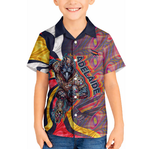 Personalised Adelaide Crows Hawaiian Shirt Trippy Psychedelic Abstract Art Mascot Football Fans