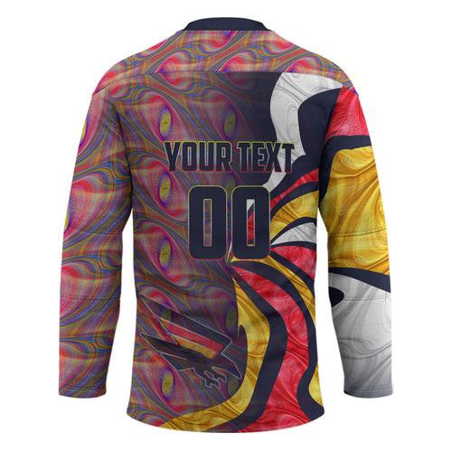 Personalised Adelaide Crows Hockey Jersey Trippy Psychedelic Abstract Art Mascot Football Fans