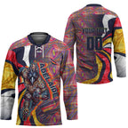 Personalised Adelaide Crows Hockey Jersey Trippy Psychedelic Abstract Art Mascot Football Fans