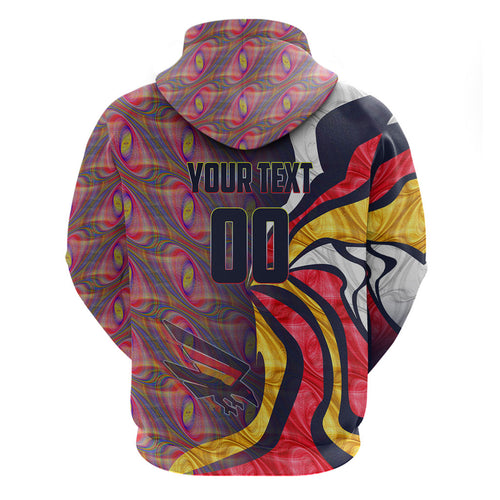 Personalised Adelaide Crows Hoodie Trippy Psychedelic Abstract Art Mascot Football Fans