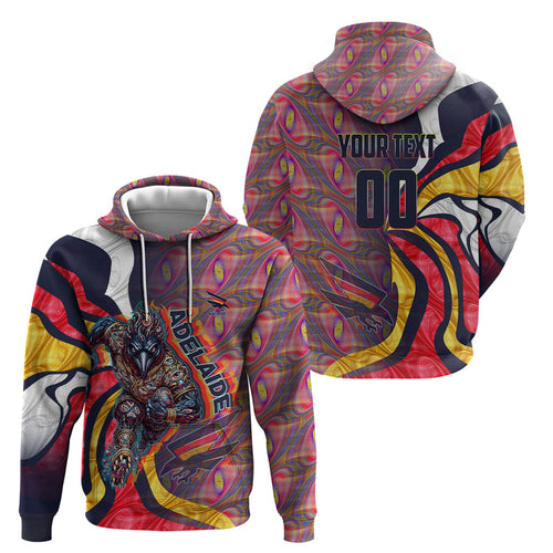 Personalised Adelaide Crows Hoodie Trippy Psychedelic Abstract Art Mascot Football Fans