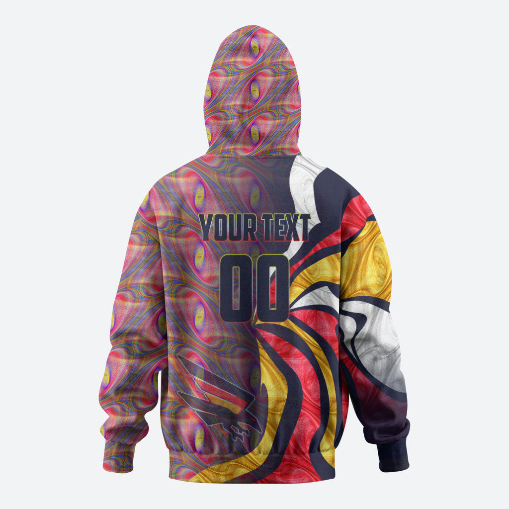 Personalised Adelaide Crows Hoodie Trippy Psychedelic Abstract Art Mascot Football Fans