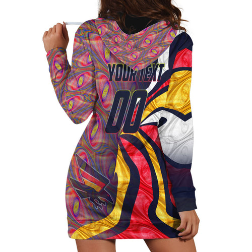 Personalised Adelaide Crows Hoodie Dress Trippy Psychedelic Abstract Art Mascot Football Fans