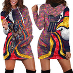 Personalised Adelaide Crows Hoodie Dress Trippy Psychedelic Abstract Art Mascot Football Fans
