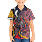 Personalised Adelaide Crows Kid Hawaiian Shirt Trippy Psychedelic Abstract Art Mascot Football Fans