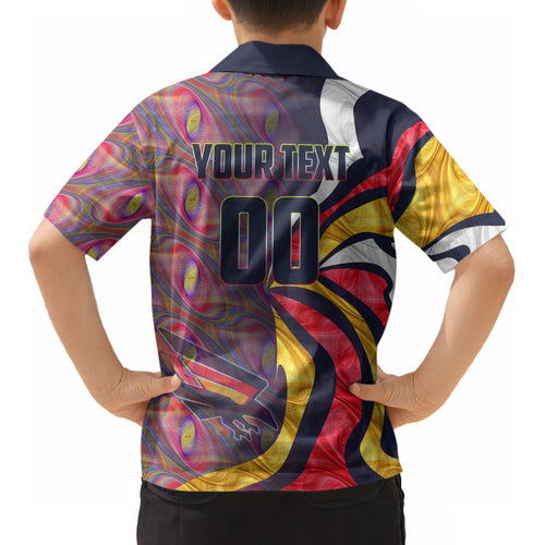 Personalised Adelaide Crows Kid Hawaiian Shirt Trippy Psychedelic Abstract Art Mascot Football Fans