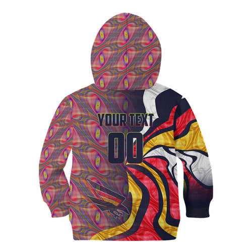 Personalised Adelaide Crows Kid Hoodie Trippy Psychedelic Abstract Art Mascot Football Fans