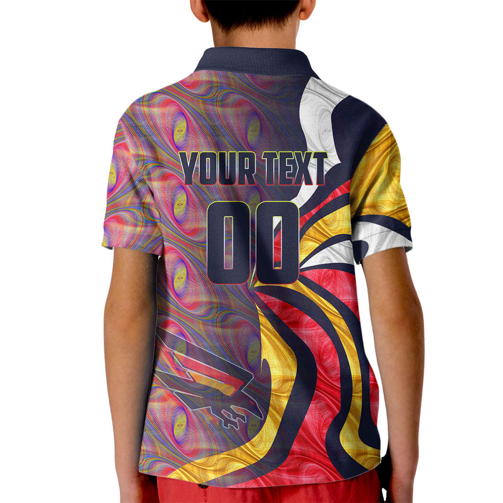 Personalised Adelaide Crows Kid Polo Shirt Trippy Psychedelic Abstract Art Mascot Football Fans