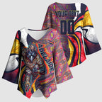 Personalised Adelaide Crows Kimono Sleeve Blouse Trippy Psychedelic Abstract Art Mascot Football Fans