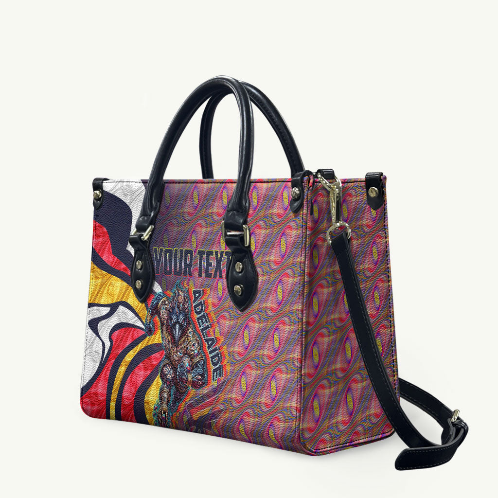 Personalised Adelaide Crows Leather Bag Trippy Psychedelic Abstract Art Mascot Football Fans