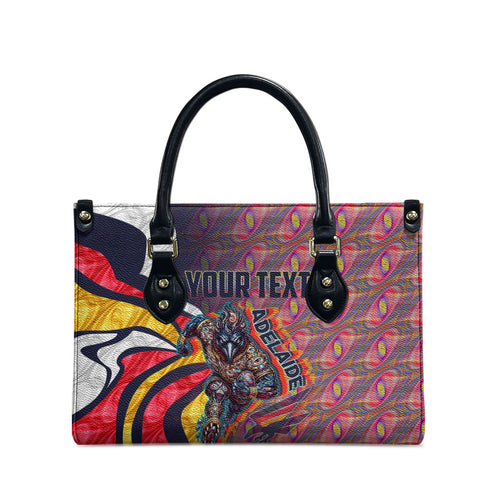Personalised Adelaide Crows Leather Bag Trippy Psychedelic Abstract Art Mascot Football Fans