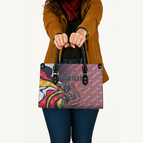 Personalised Adelaide Crows Leather Bag Trippy Psychedelic Abstract Art Mascot Football Fans