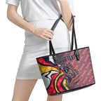 Personalised Adelaide Crows Leather Tote Bag Trippy Psychedelic Abstract Art Mascot Football Fans