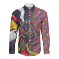 Personalised Adelaide Crows Long Sleeve Button Shirt Trippy Psychedelic Abstract Art Mascot Football Fans