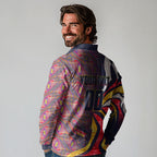 Personalised Adelaide Crows Long Sleeve Polo Shirt Trippy Psychedelic Abstract Art Mascot Football Fans