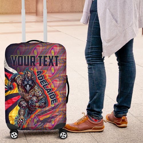 Personalised Adelaide Crows Luggage Cover Trippy Psychedelic Abstract Art Mascot Football Fans