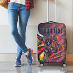 Personalised Adelaide Crows Luggage Cover Trippy Psychedelic Abstract Art Mascot Football Fans