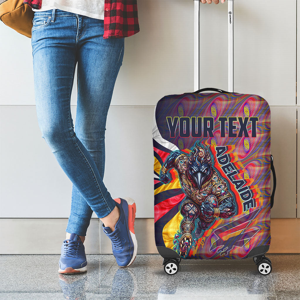 Personalised Adelaide Crows Luggage Cover Trippy Psychedelic Abstract Art Mascot Football Fans