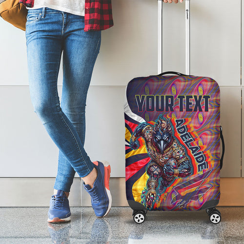 Personalised Adelaide Crows Luggage Cover Trippy Psychedelic Abstract Art Mascot Football Fans
