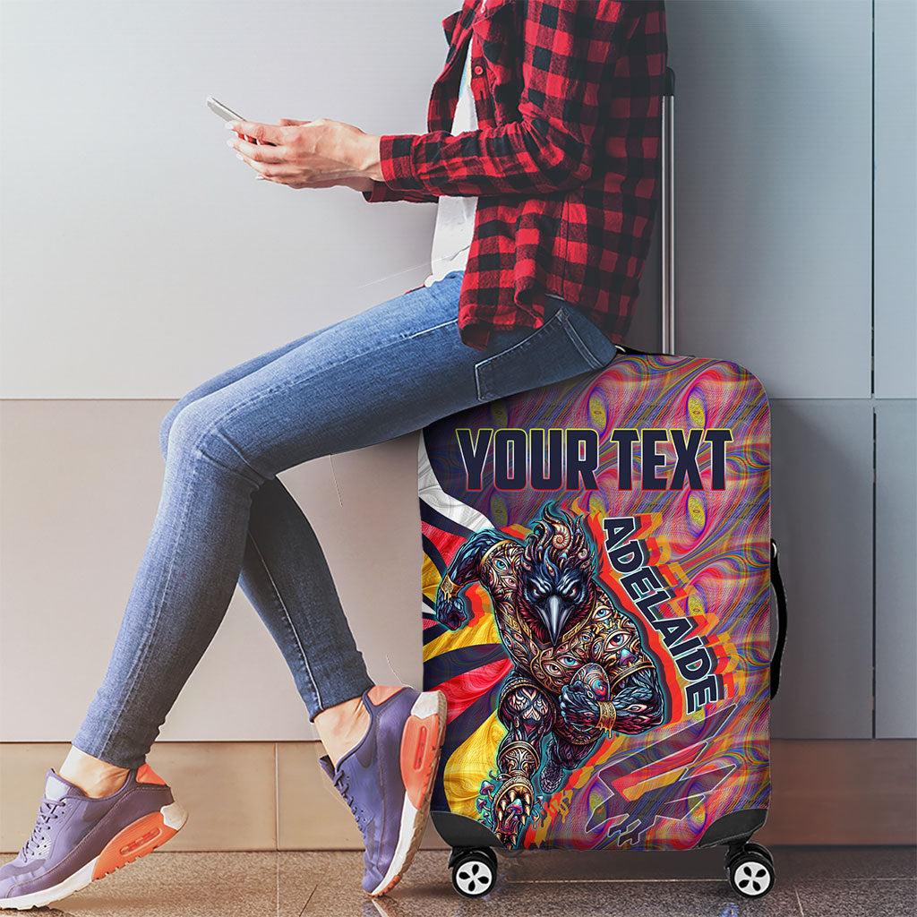 Personalised Adelaide Crows Luggage Cover Trippy Psychedelic Abstract Art Mascot Football Fans