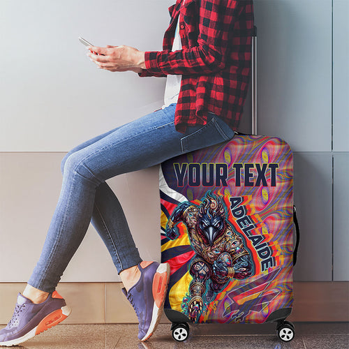Personalised Adelaide Crows Luggage Cover Trippy Psychedelic Abstract Art Mascot Football Fans