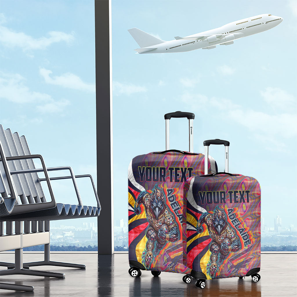 Personalised Adelaide Crows Luggage Cover Trippy Psychedelic Abstract Art Mascot Football Fans