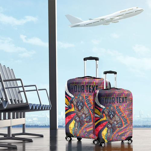 Personalised Adelaide Crows Luggage Cover Trippy Psychedelic Abstract Art Mascot Football Fans