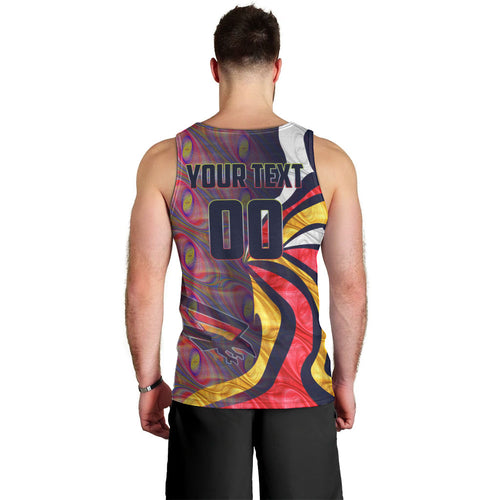 Personalised Adelaide Crows Men Tank Top Trippy Psychedelic Abstract Art Mascot Football Fans