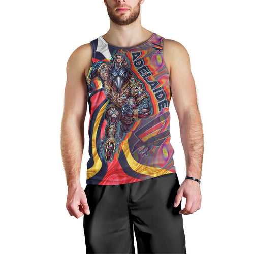 Personalised Adelaide Crows Men Tank Top Trippy Psychedelic Abstract Art Mascot Football Fans