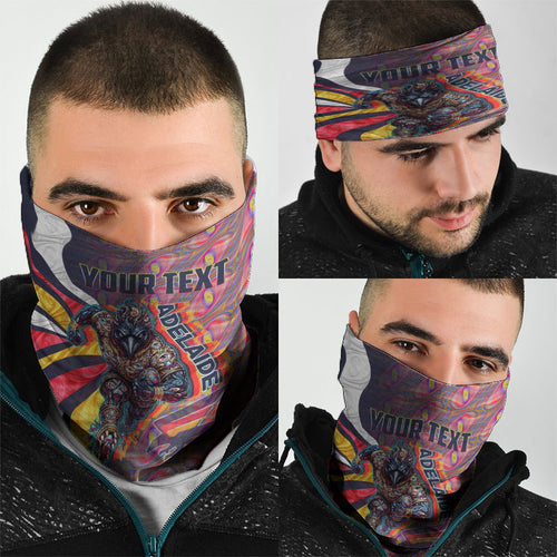 Personalised Adelaide Crows Neck Gaiter Trippy Psychedelic Abstract Art Mascot Football Fans
