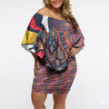 Personalised Adelaide Crows Off Shoulder Short Dress Trippy Psychedelic Abstract Art Mascot Football Fans