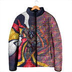 Personalised Adelaide Crows Padded Jacket Trippy Psychedelic Abstract Art Mascot Football Fans