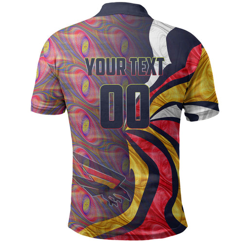 Personalised Adelaide Crows Polo Shirt Trippy Psychedelic Abstract Art Mascot Football Fans