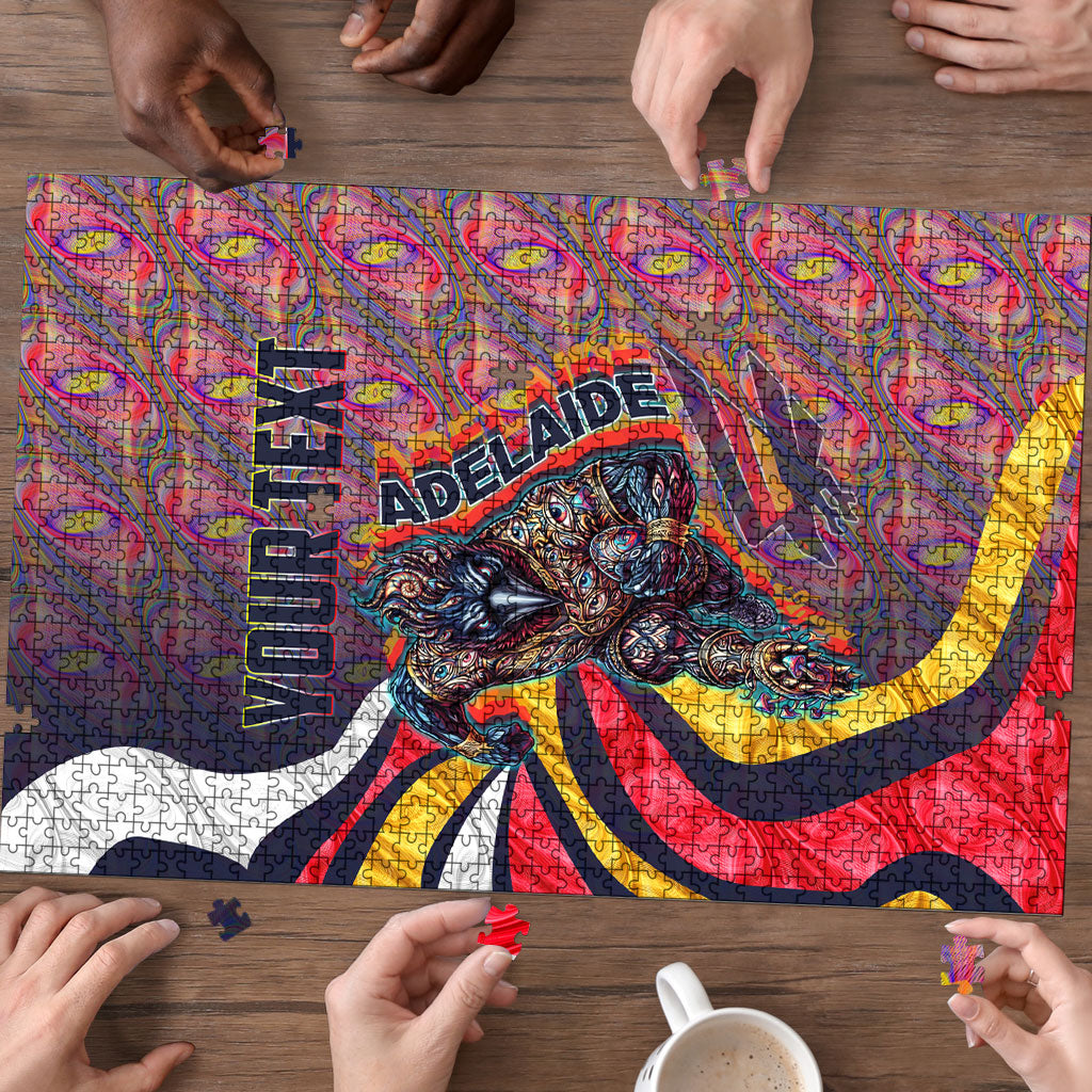 Personalised Adelaide Crows Puzzle Trippy Psychedelic Abstract Art Mascot Football Fans