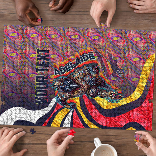Personalised Adelaide Crows Puzzle Trippy Psychedelic Abstract Art Mascot Football Fans