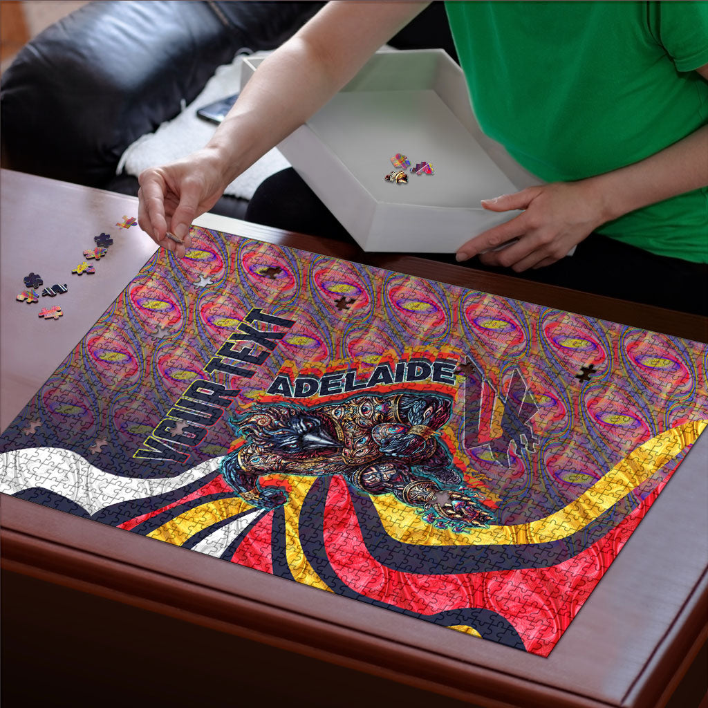 Personalised Adelaide Crows Puzzle Trippy Psychedelic Abstract Art Mascot Football Fans