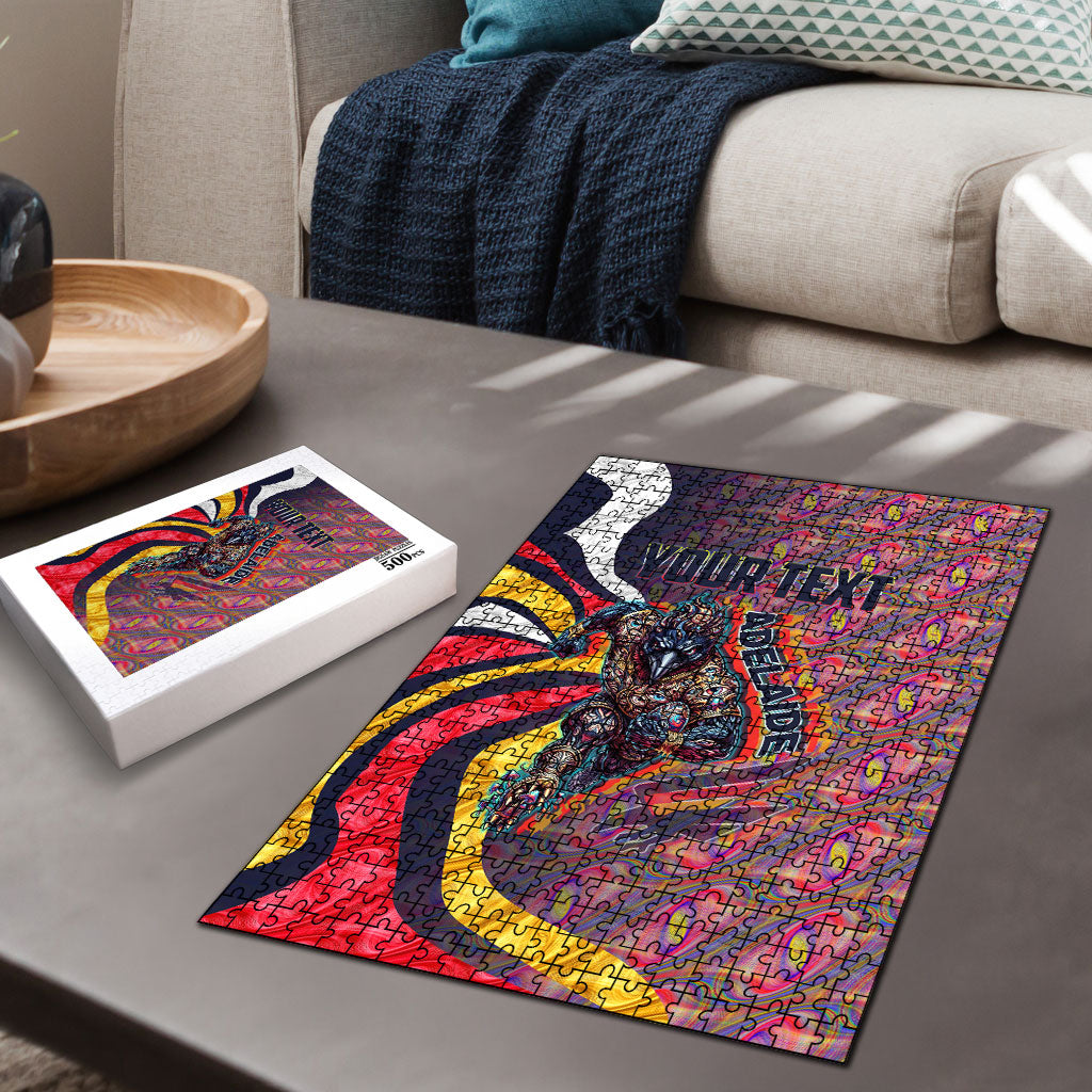Personalised Adelaide Crows Puzzle Trippy Psychedelic Abstract Art Mascot Football Fans