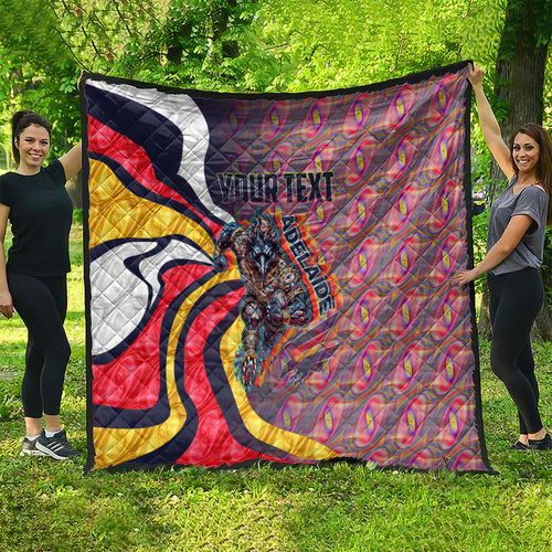 Personalised Adelaide Crows Quilt Trippy Psychedelic Abstract Art Mascot Football Fans